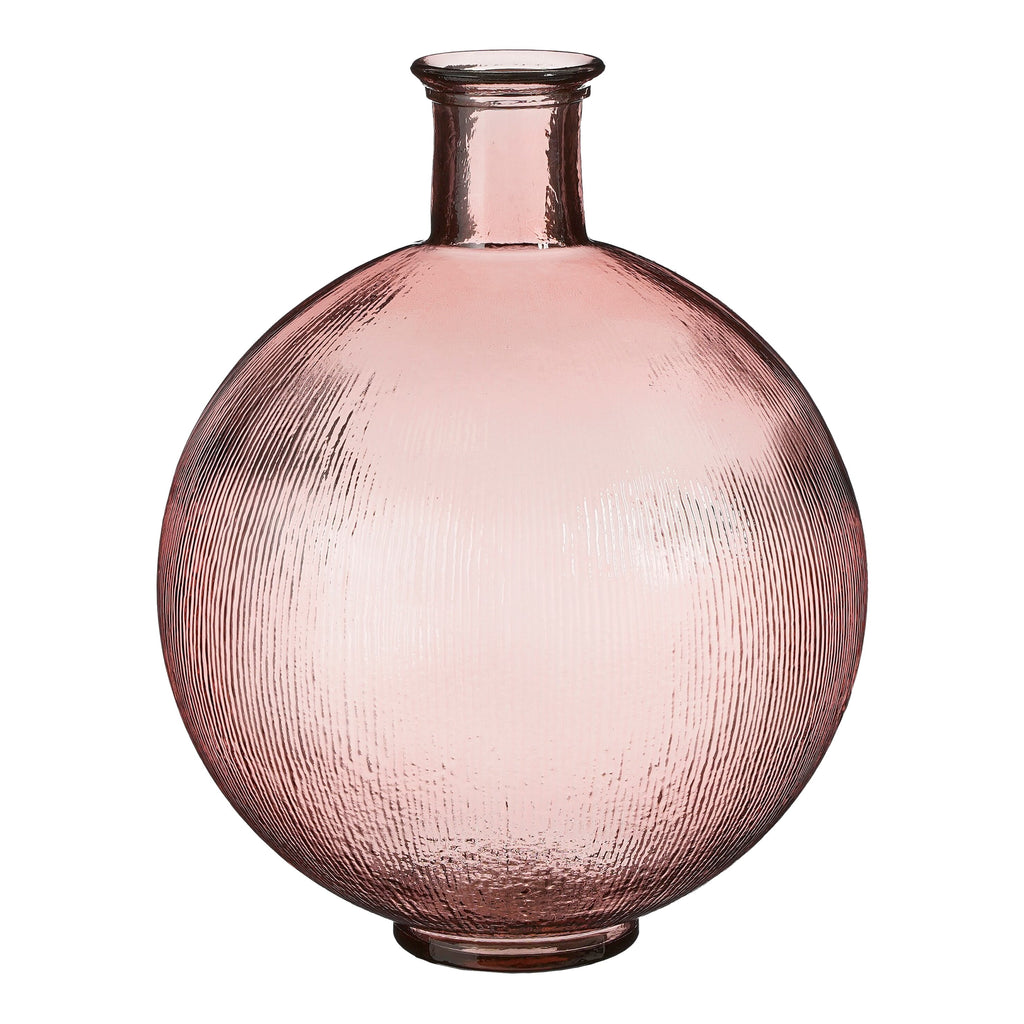 Firenza Bottle Recycled Glass L. Pink - H42Xd34Cm