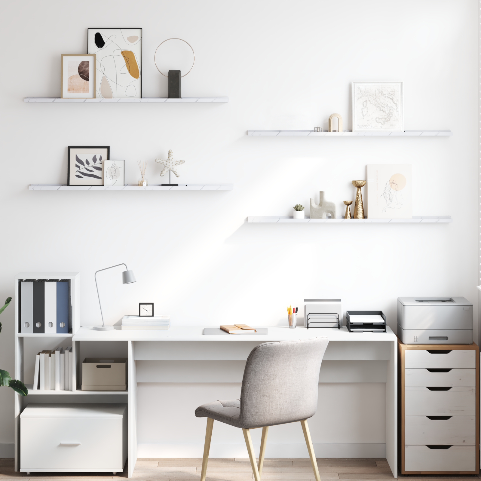 Wall Shelf 4 Pcs Engineered Wood