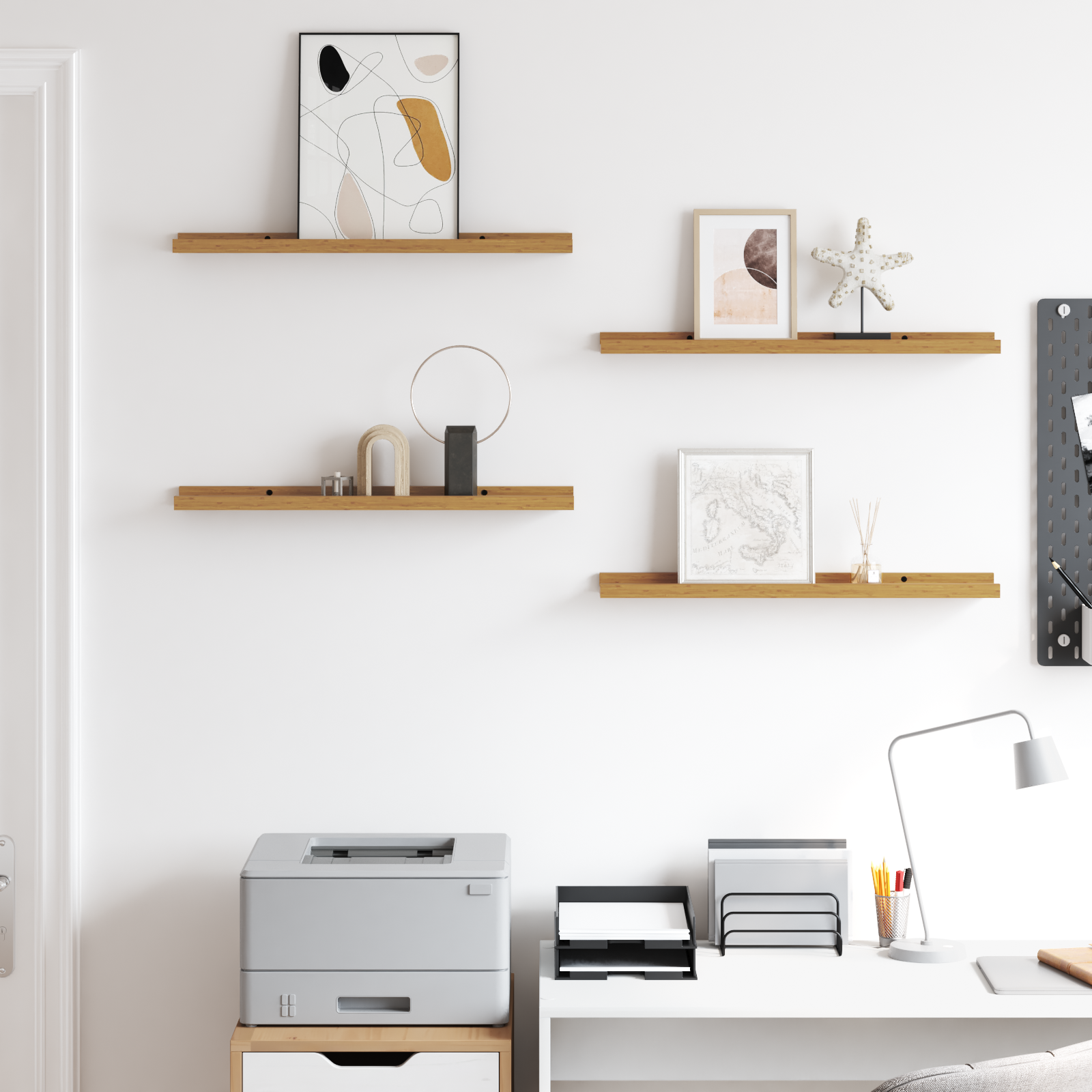 Wall Shelf With Shelf 4 Pcs Engineered Wood