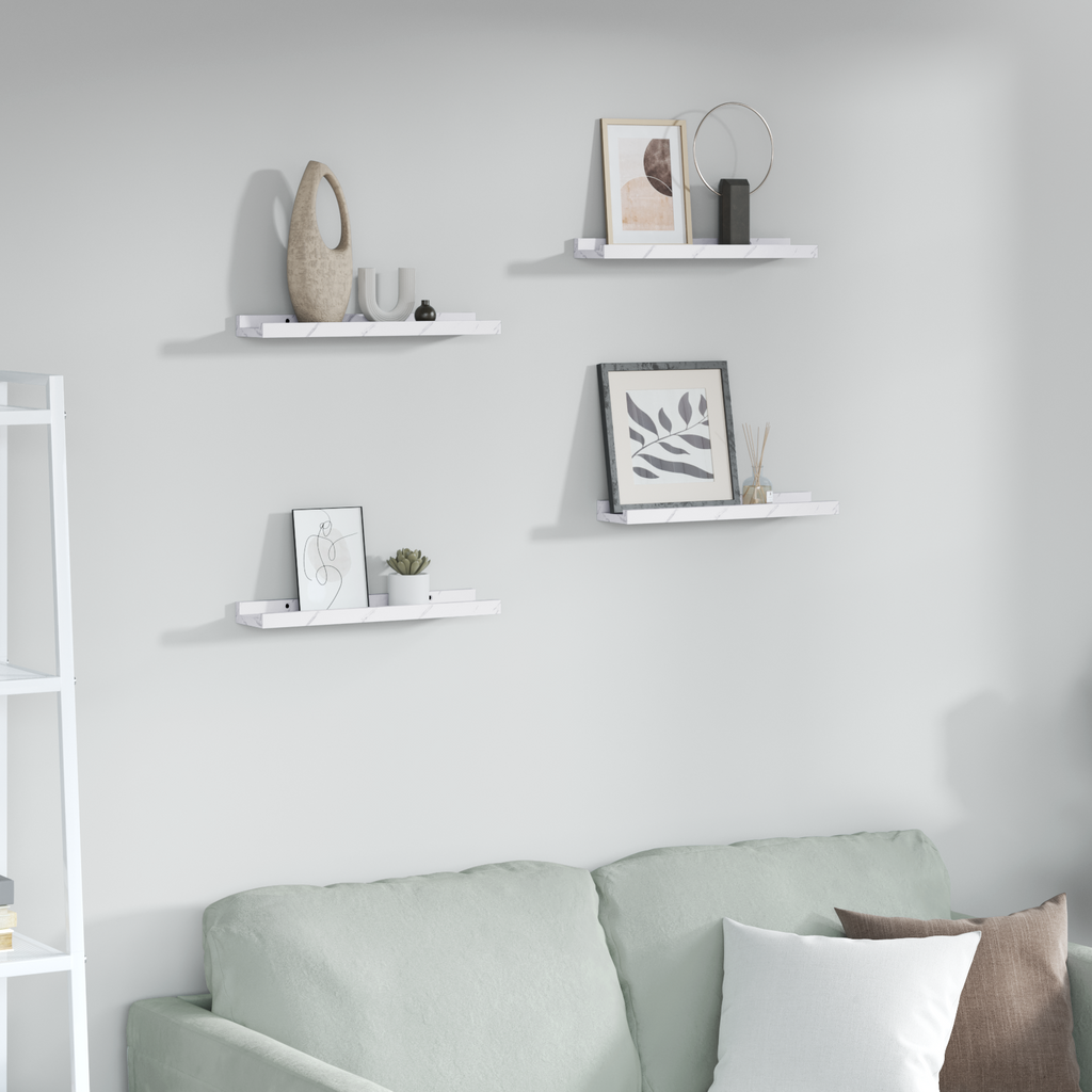 Wall Shelf 4 Pcs Engineered Wood