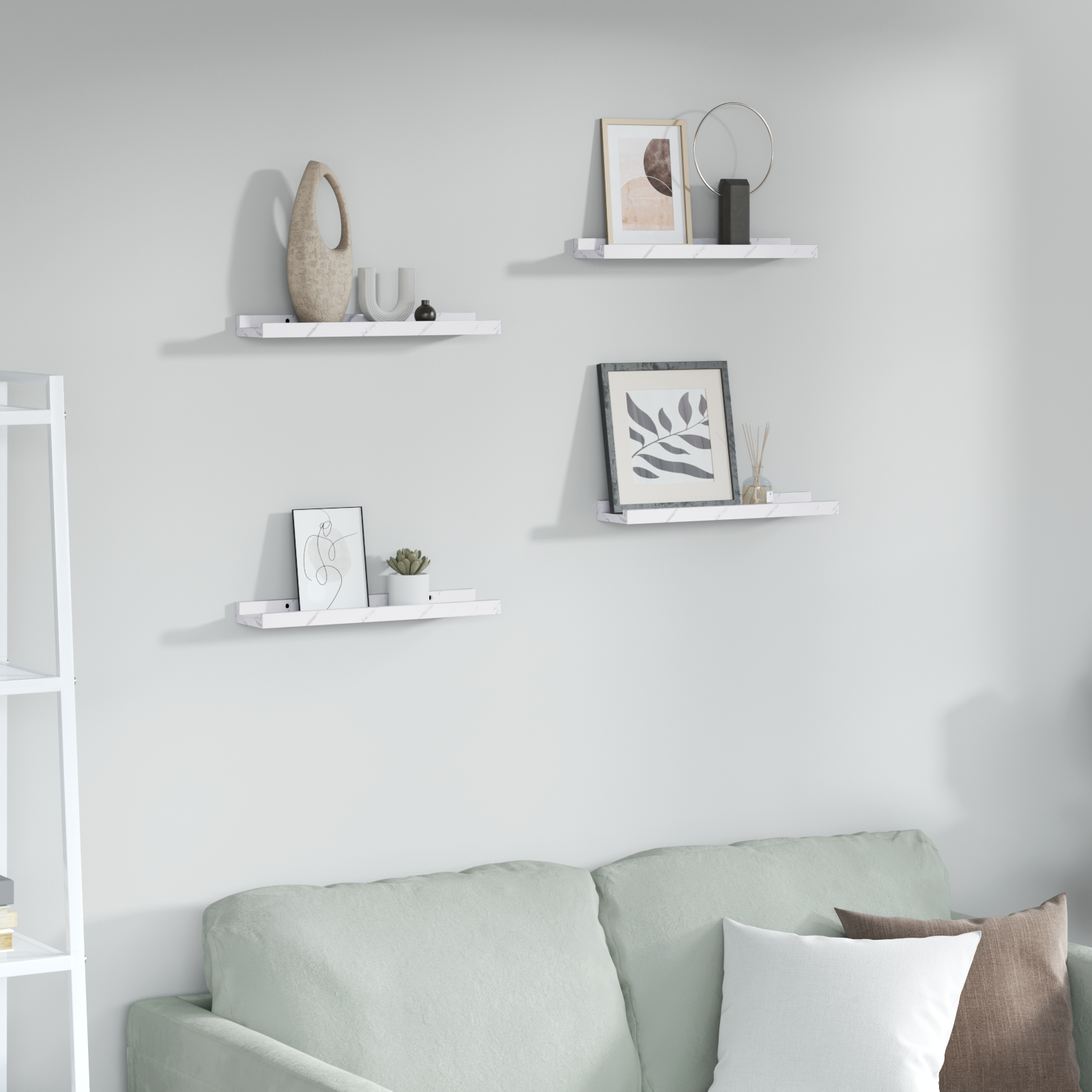 Wall Shelf 4 Pcs Engineered Wood