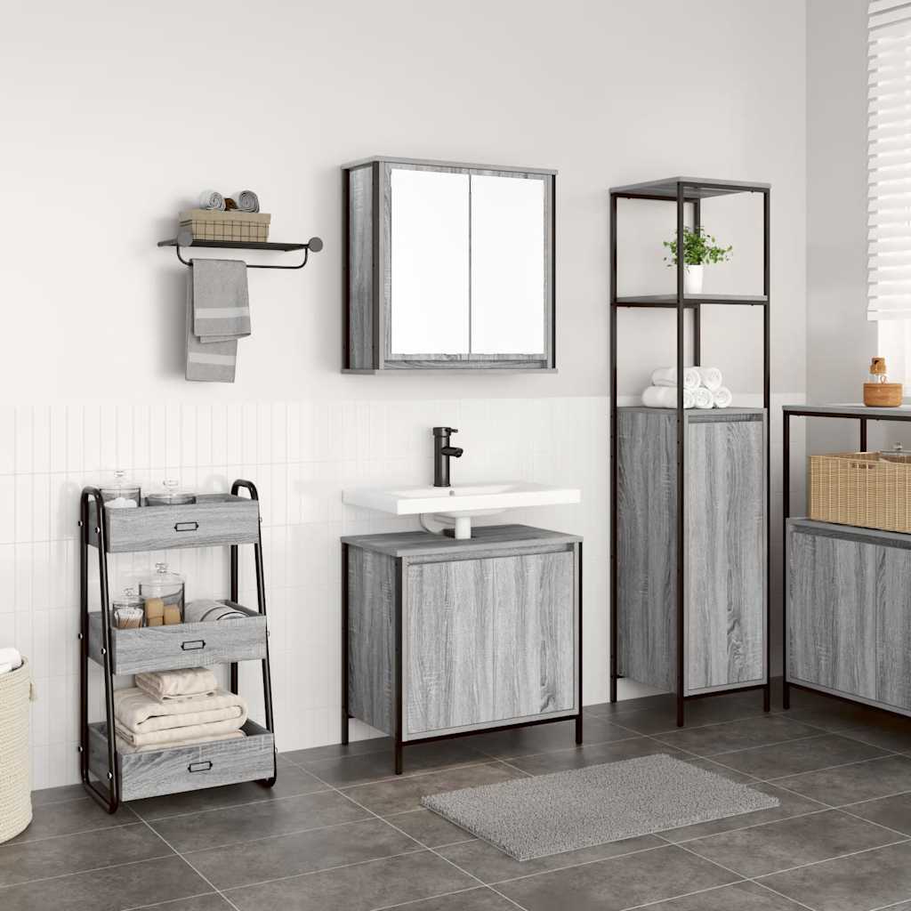 2 Piece Bathroom Furniture Set Engineered Wood