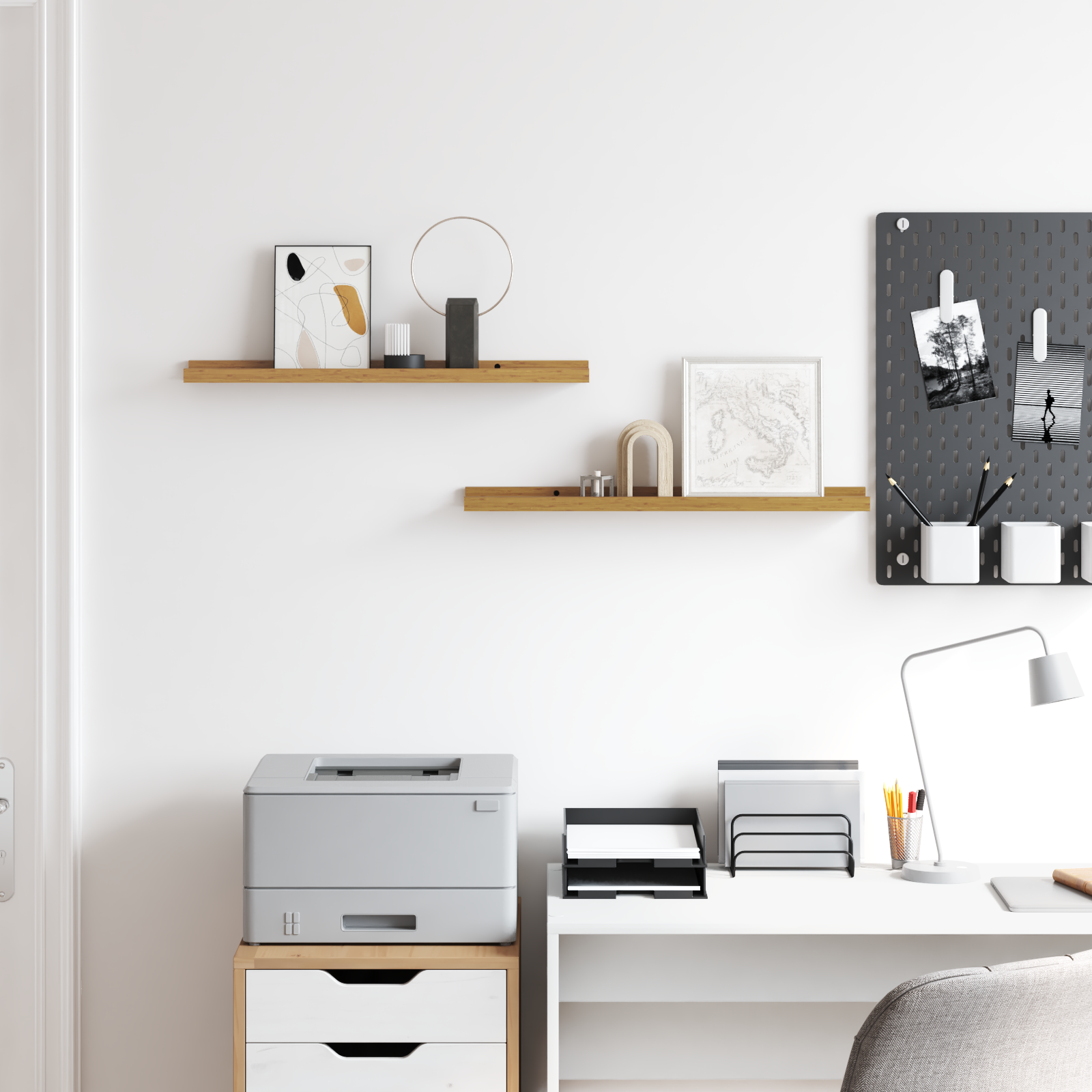 Wall Shelf With Shelf 2 Pcs Engineered Wood