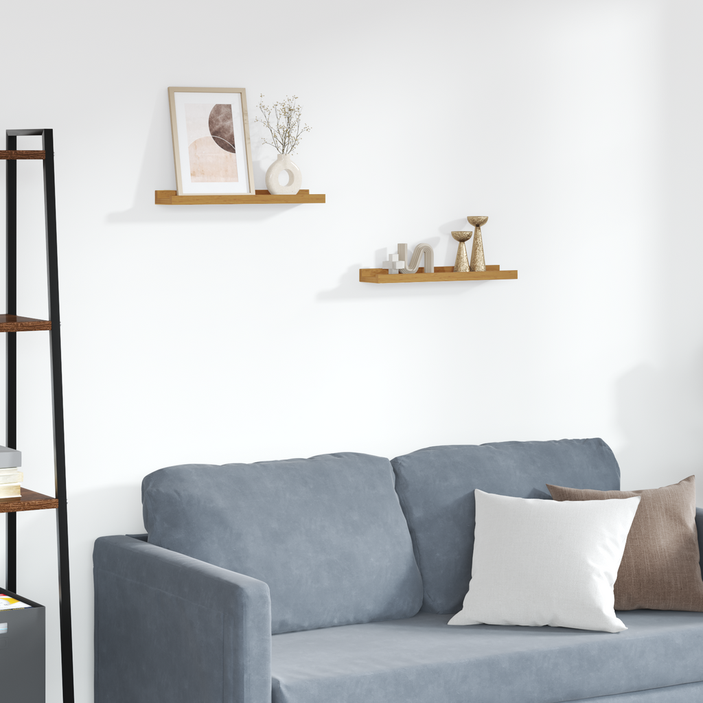 Wall Shelf With Shelf 2 Pcs Engineered Wood