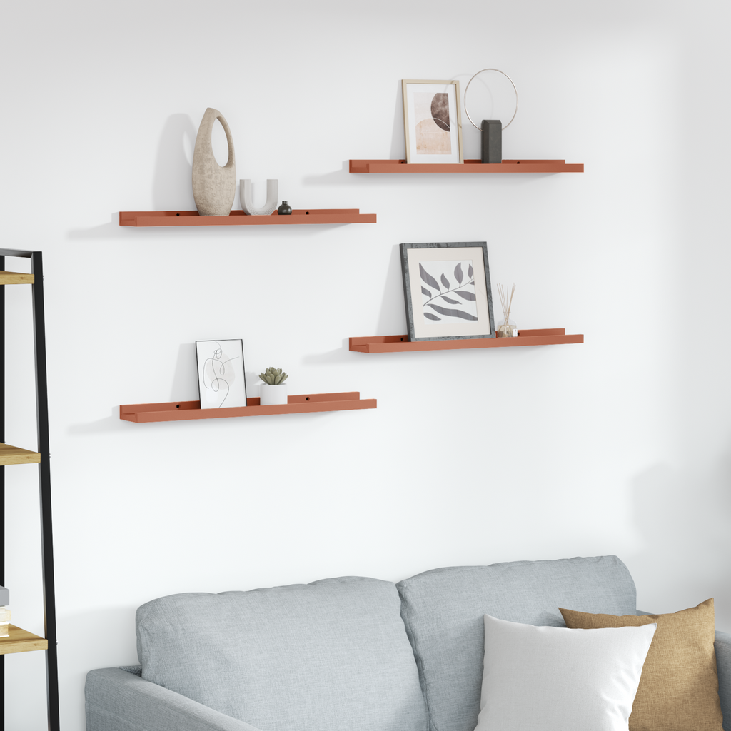 Wall Shelf With Shelf 4 Pcs Enginee Wood