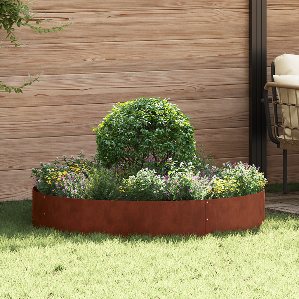 Planter Ring Brown 120 X 120 X 20 Cm Weathering Steel