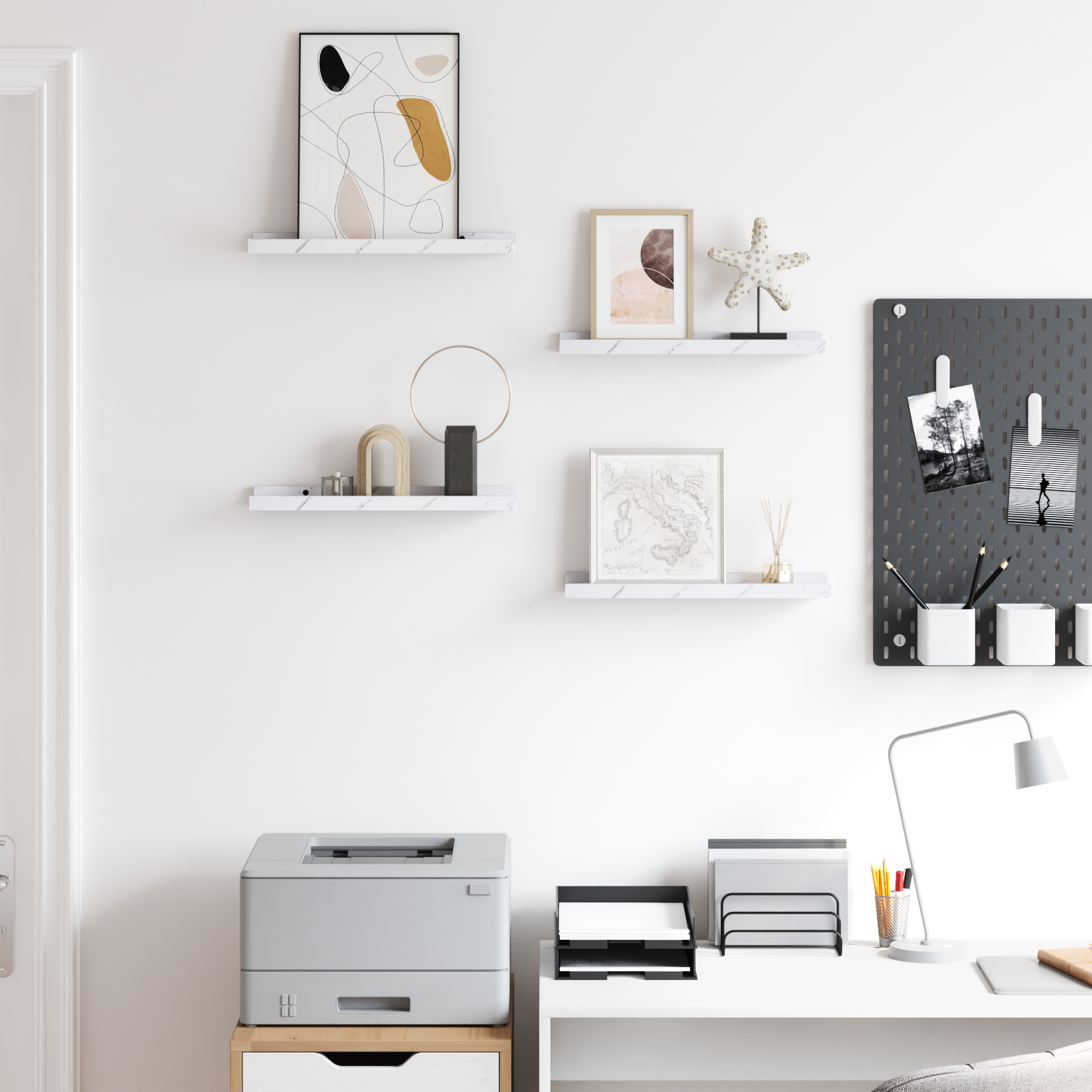 Wall Shelf 4 Pcs Engineered Wood