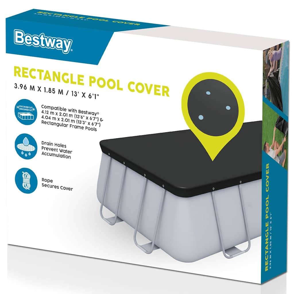 Pool Covers & Ground Cloths Bestway Flowclear Cover 404x201cm Swimming Protectiv
