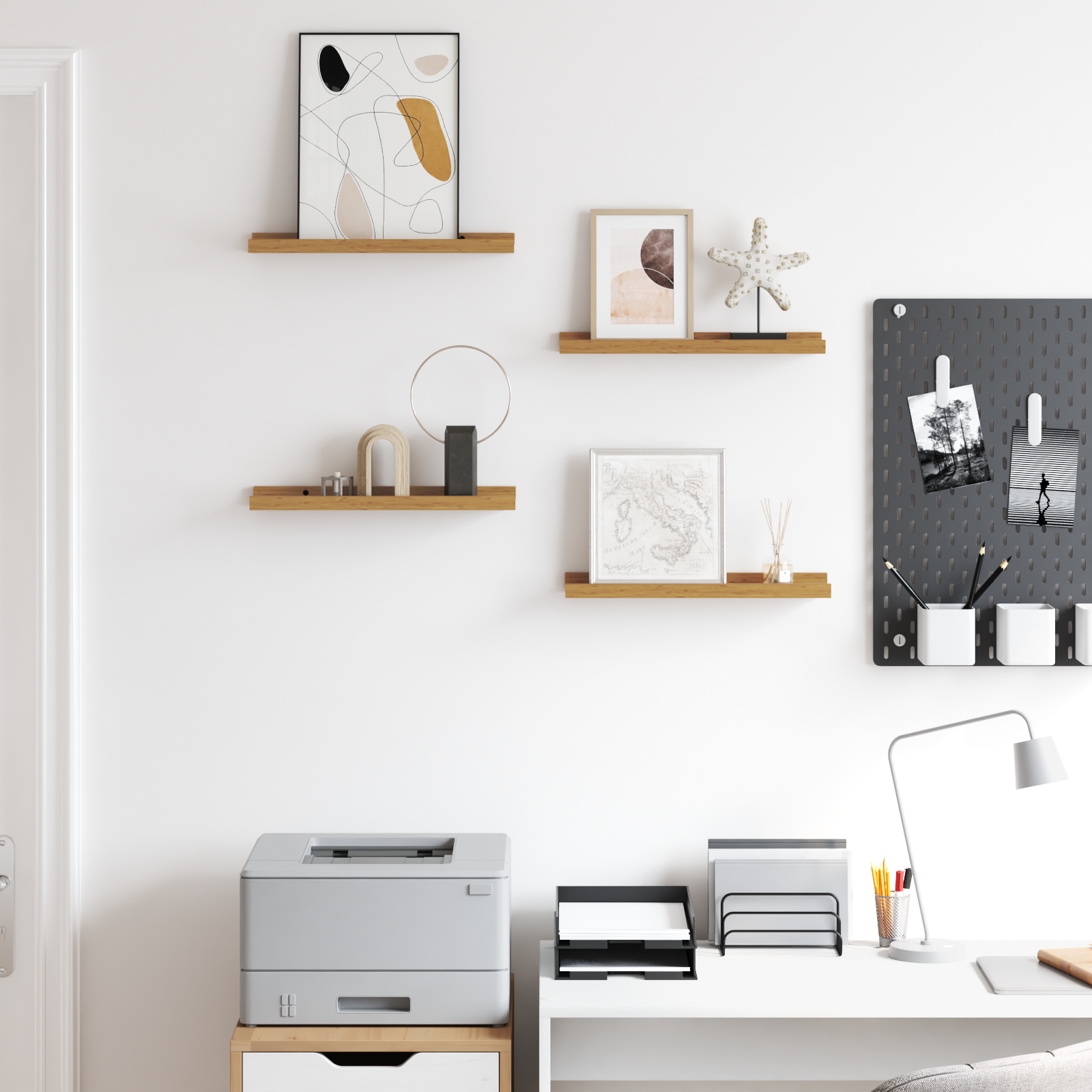 Wall Shelf With Shelf 4 Pcs Engineered Wood