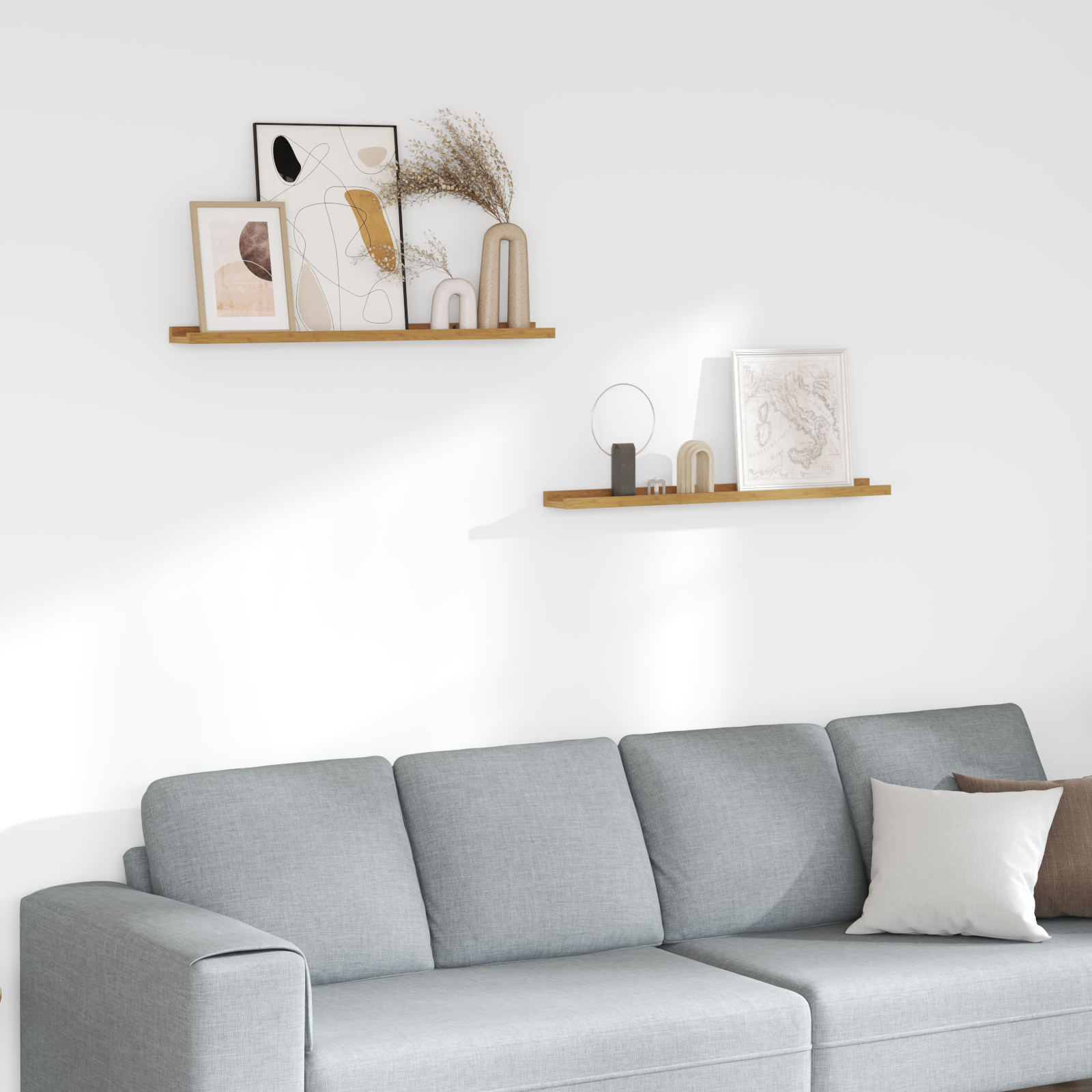 Wall Shelf With Shelf 2 Pcs Engineered Wood