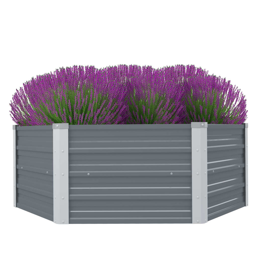 Garden Raised Bed 129X45 Cm Galvanized Steel