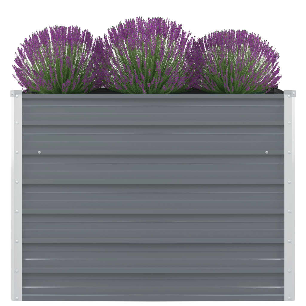Raised Garden Bed 100X100X77 Cm Galvanised Steel