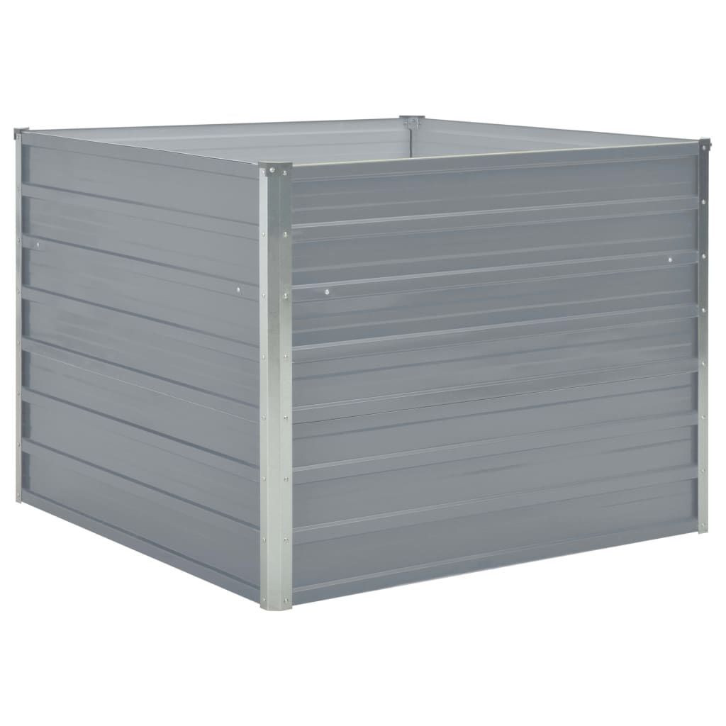 Raised Garden Bed 100X100X77 Cm Galvanised Steel