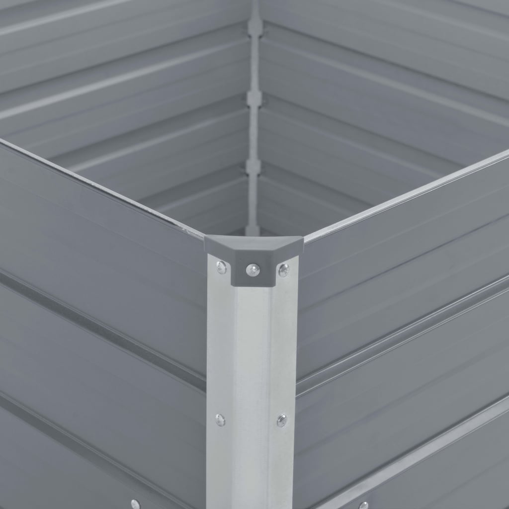 Raised Garden Bed 100X100X77 Cm Galvanised Steel