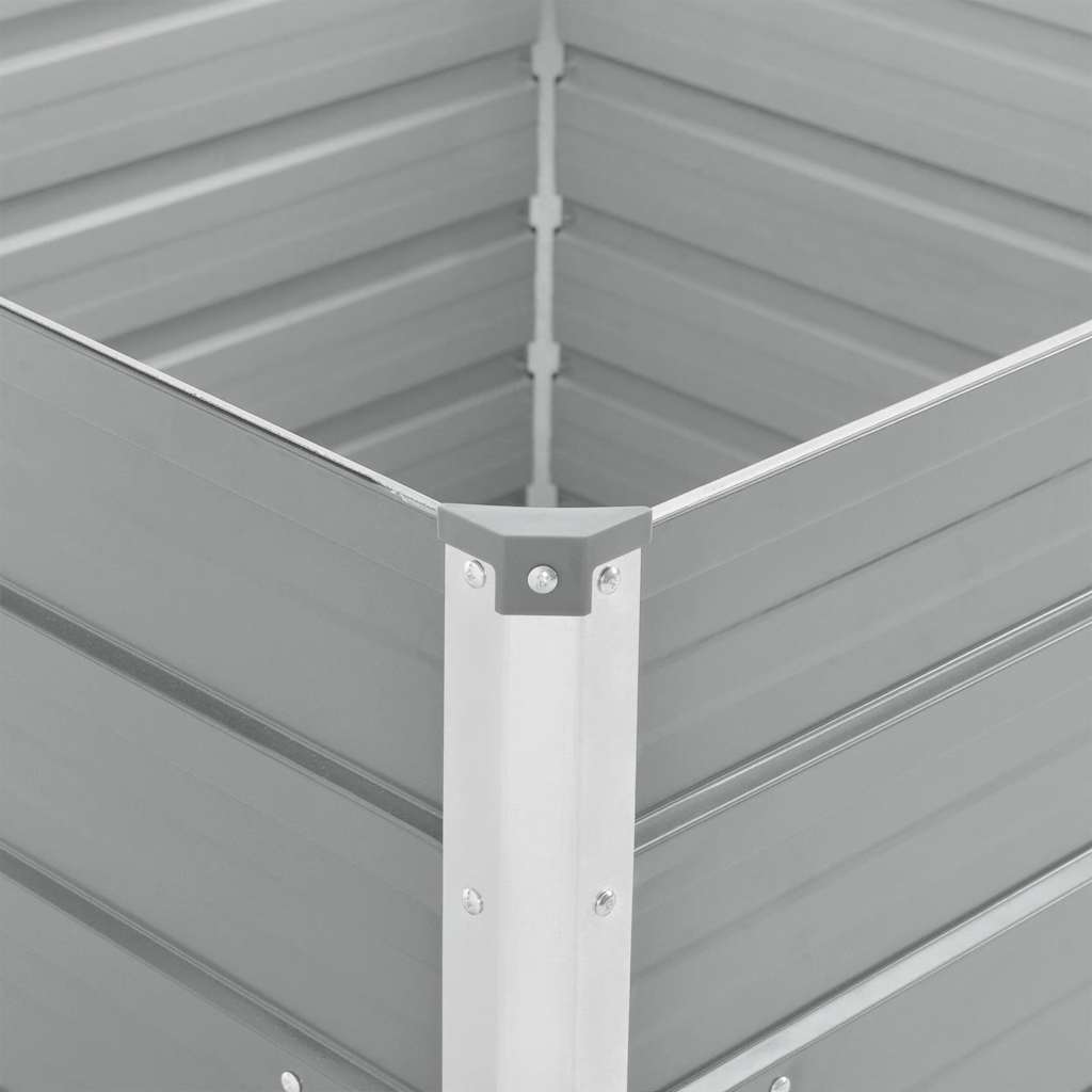 Raised Garden Bed 100X100X77 Cm Galvanised Steel