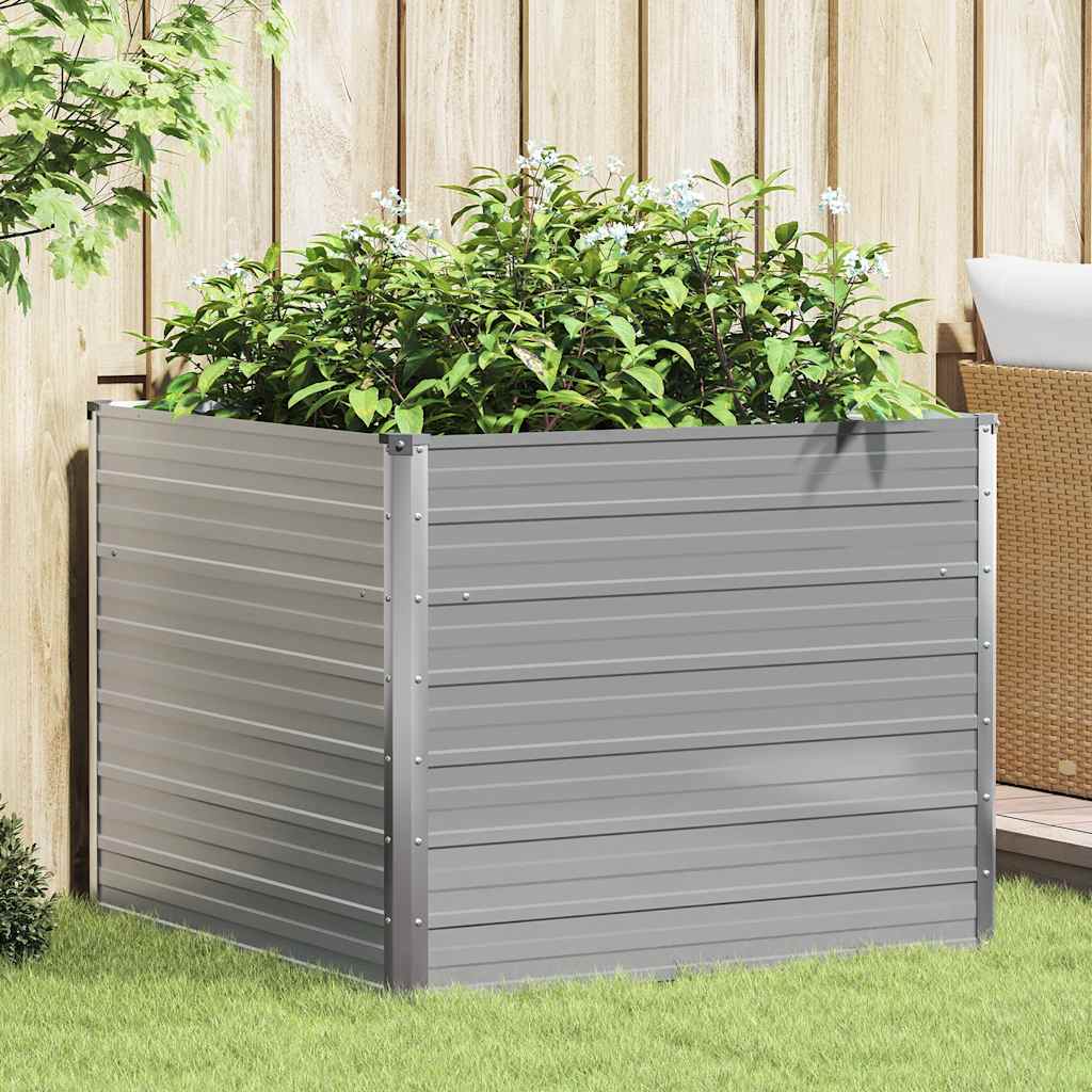 Raised Garden Bed 100X100X77 Cm Galvanised Steel
