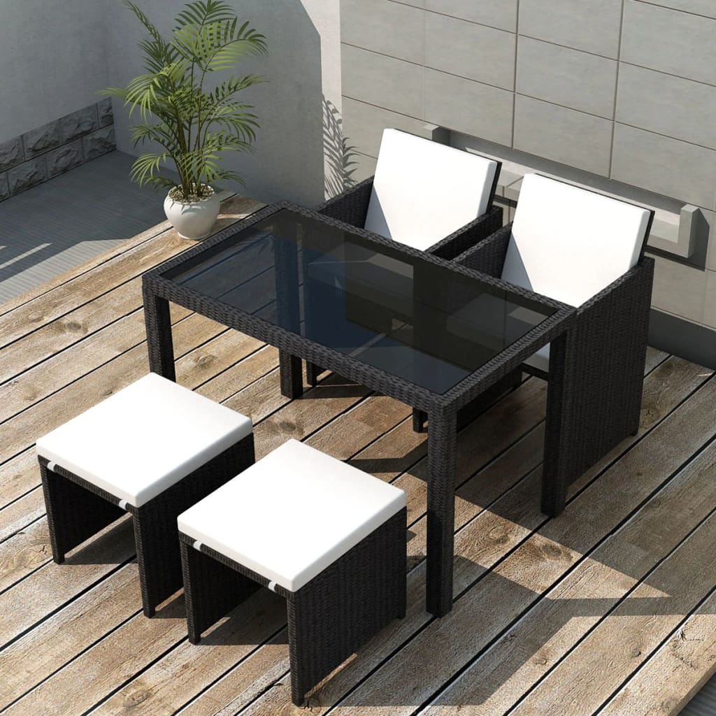 13 Piece Outdoor Dining Set With Cushions Poly Rattan