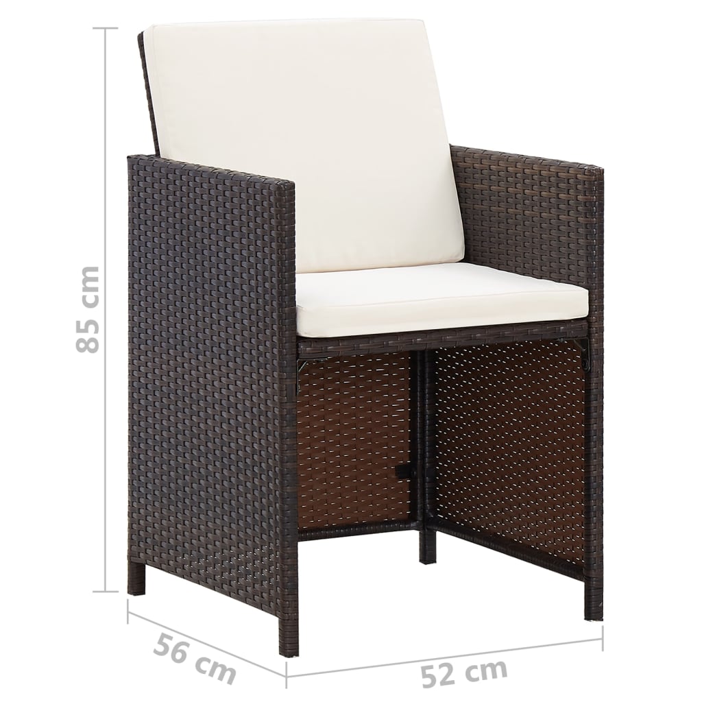 13 Piece Outdoor Dining Set With Cushions Poly Rattan
