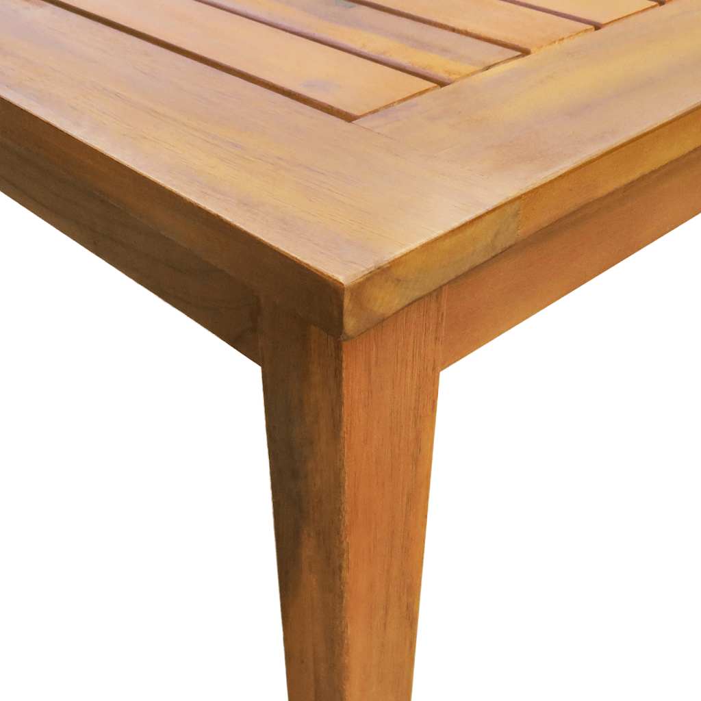 Outdoor Furniture Set 7 Piece Dining Solid Acacia Wood brown grey 140 cm