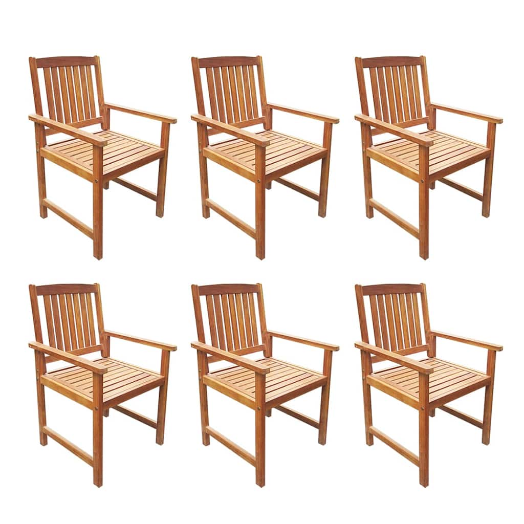 Outdoor Furniture Set 7 Piece Dining Solid Acacia Wood brown grey 140 cm