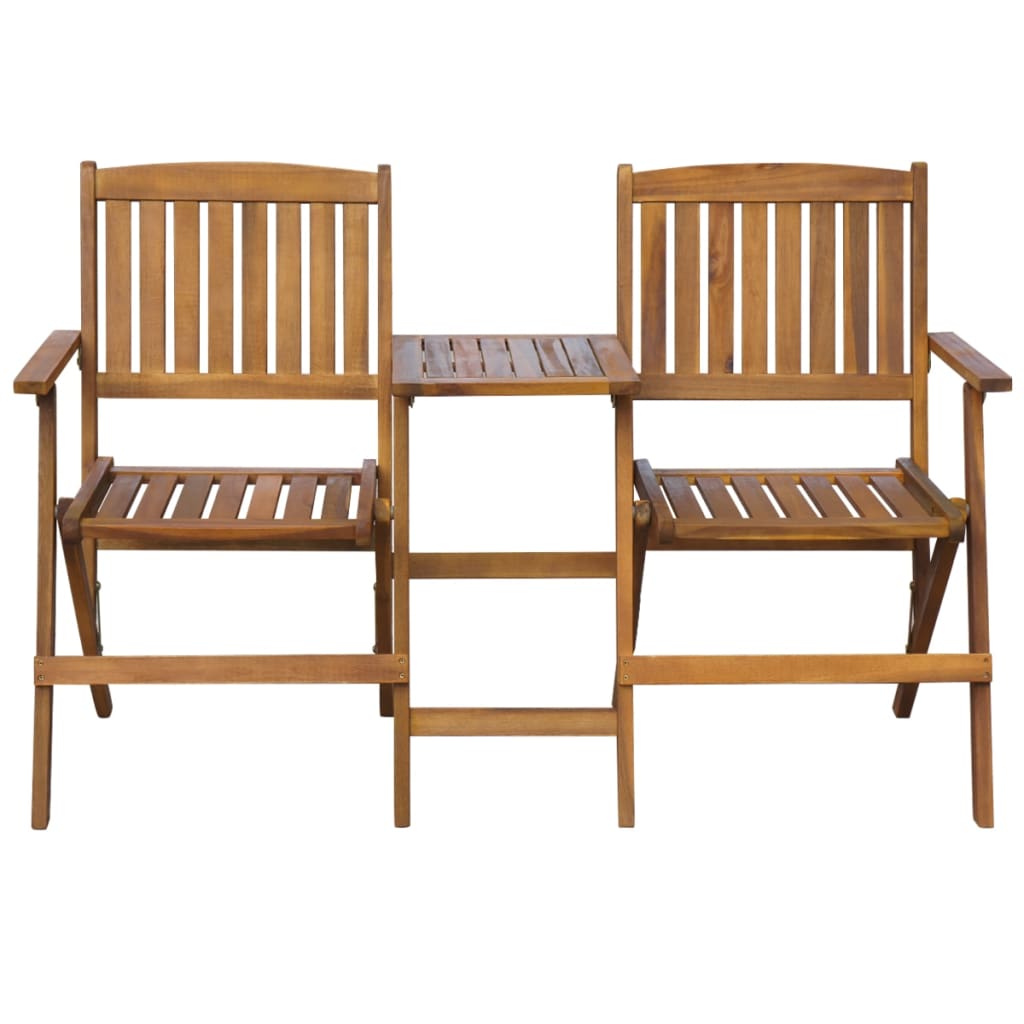 Folding Garden Bench With Tea Table 140 Cm Solid Acacia Wood