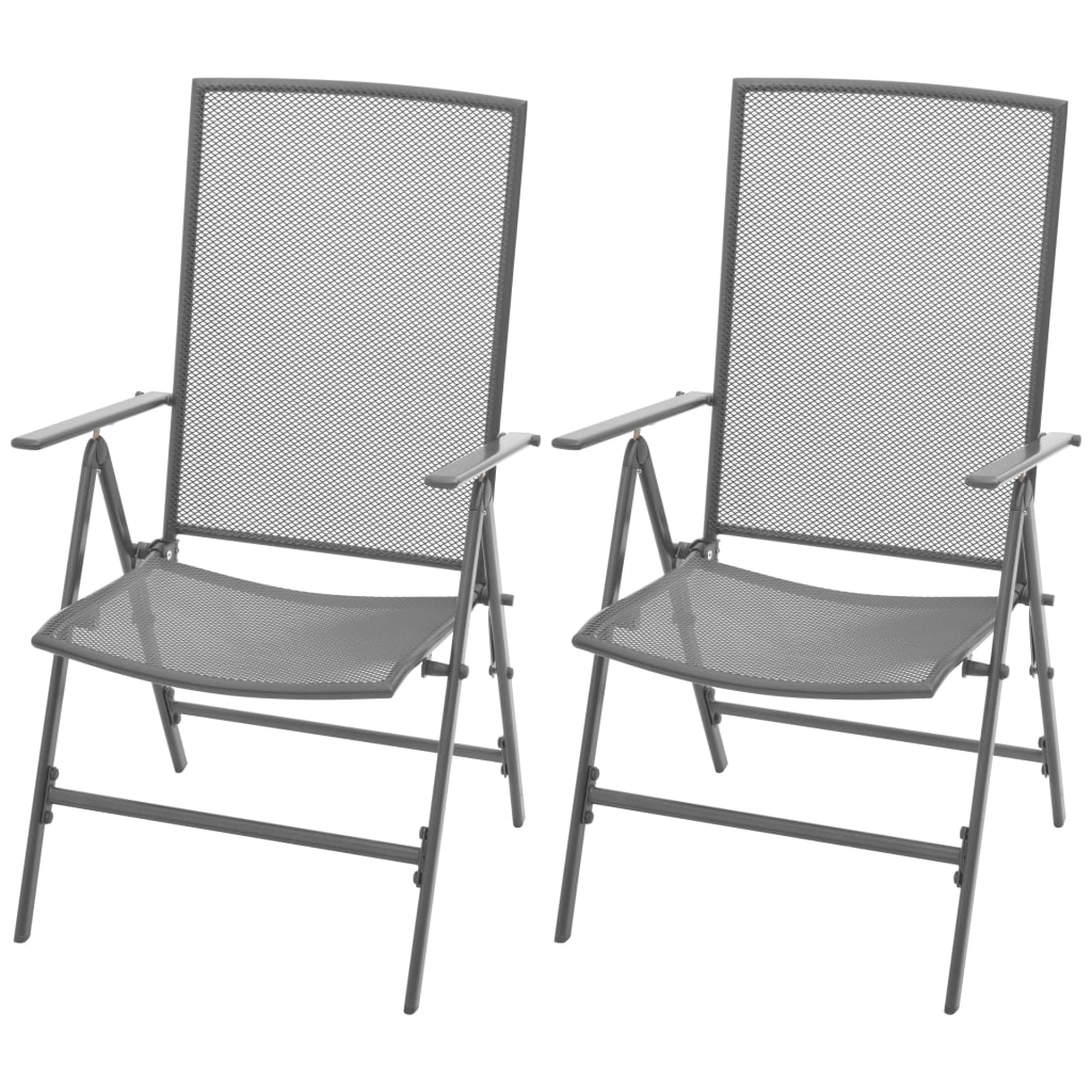 Folding Mesh Chairs 4 Pcs Steel