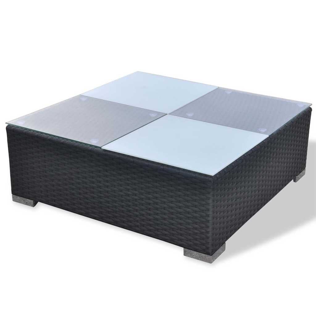 Outdoor Furniture Set 6 Piece Garden Lounge Cushions Poly Rattan grey black 69.5