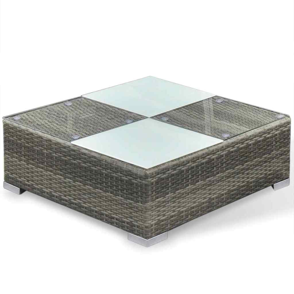 Outdoor Furniture Set 6 Piece Garden Lounge Cushions Poly Rattan grey black 69.5