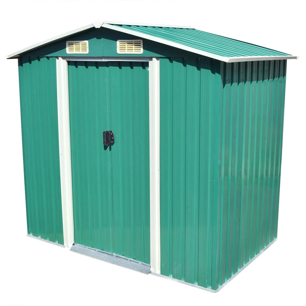 Garden Storage Shed 204X132X186 Cm Steel