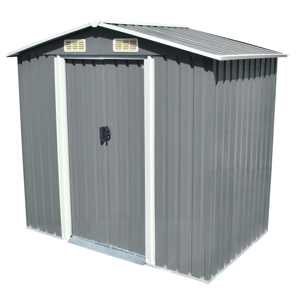 Garden Storage Shed 204X132X186 Cm Steel
