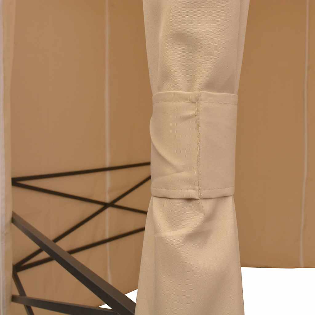 Gazebo Hexagonal Garden Marquee Curtains 360x265cm Party Pavilion Tent beige ant