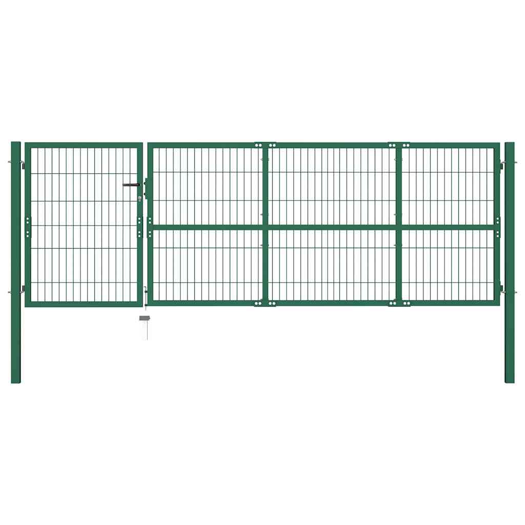 Garden Gate Green Steel Mesh 350cm Wide Lockable Fence Keys anthracite 6 cm