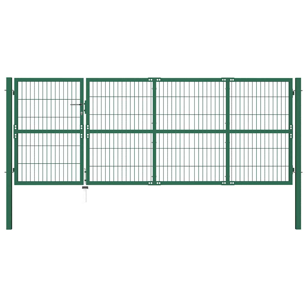 Garden Gate Green Steel Mesh 350cm Wide Lockable Fence Keys anthracite 6 cm