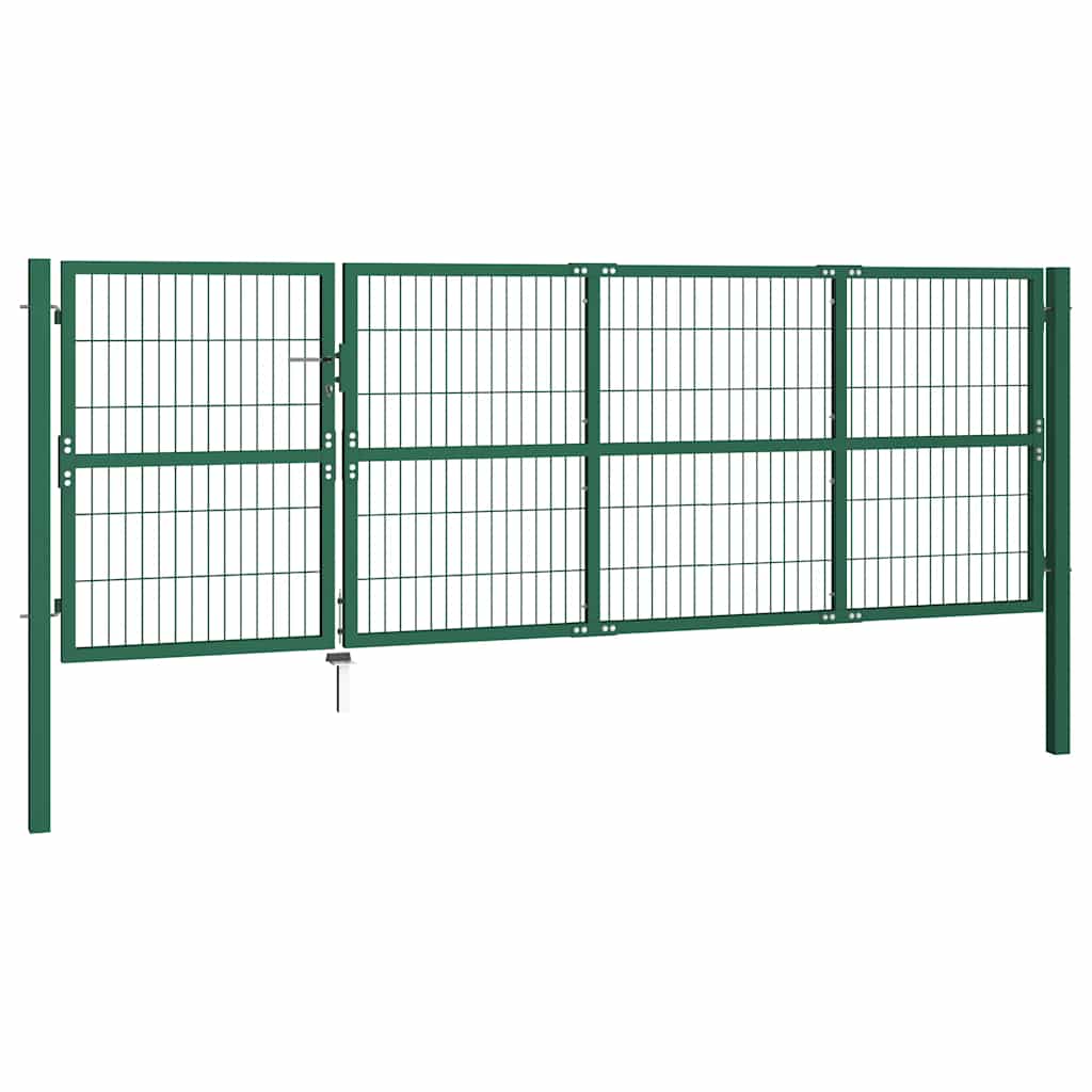 Garden Gate Green Steel Mesh 350cm Wide Lockable Fence Keys anthracite 6 cm