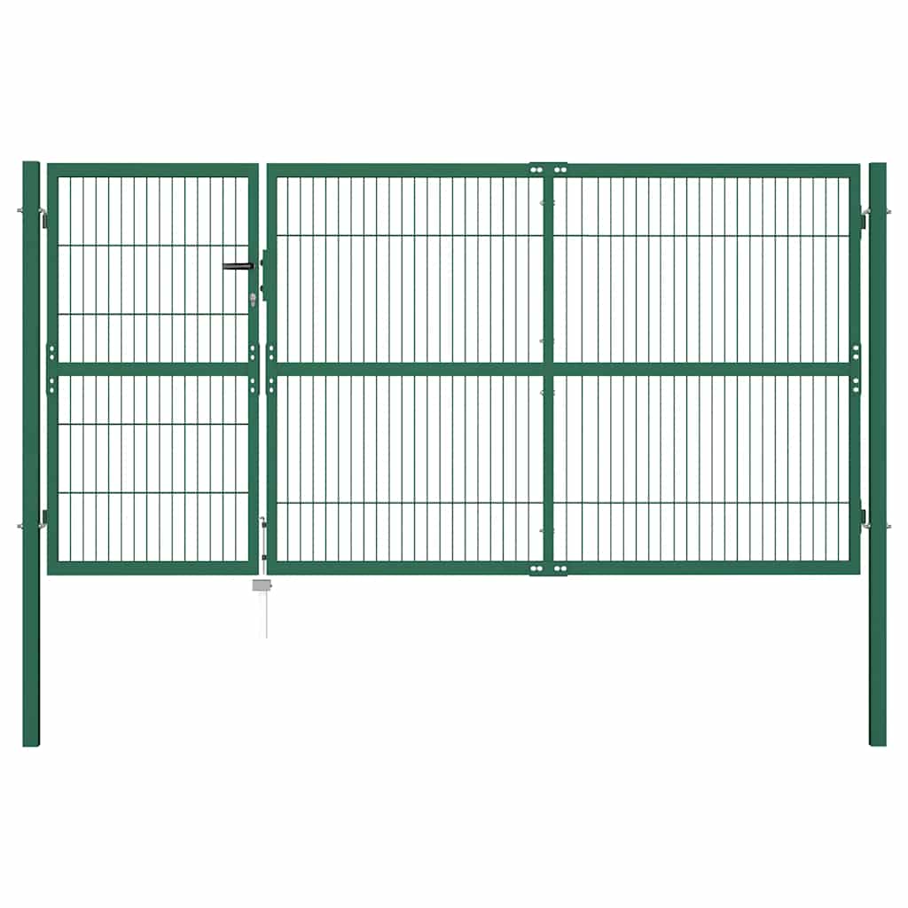 Garden Gate Green Steel Mesh 350cm Wide Lockable Fence Keys anthracite 6 cm