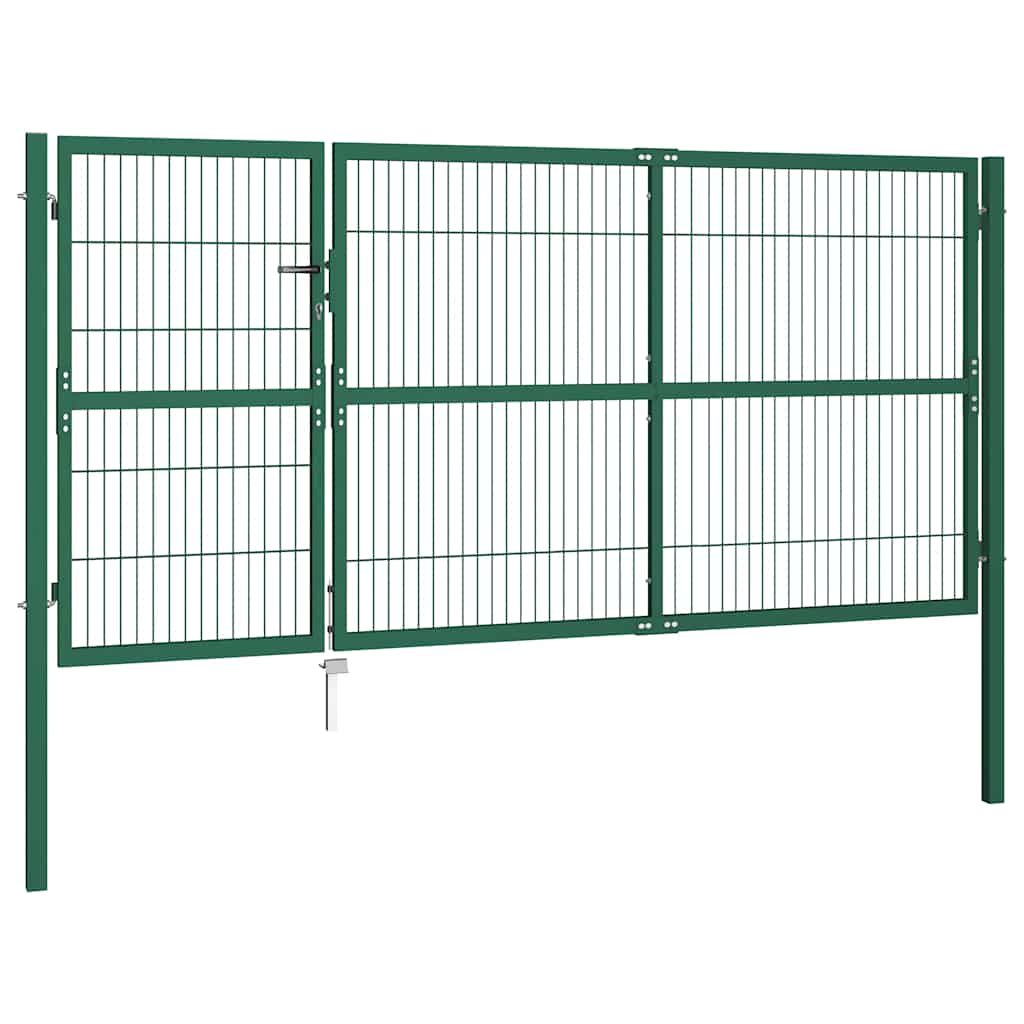 Garden Gate Green Steel Mesh 350cm Wide Lockable Fence Keys anthracite 6 cm