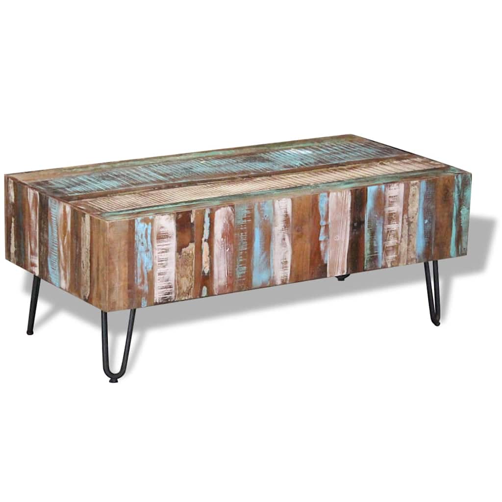 Coffee Table Solid Reclaimed Wood 100X50X38 Cm