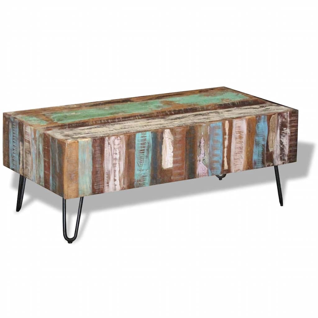 Coffee Table Solid Reclaimed Wood 100X50X38 Cm