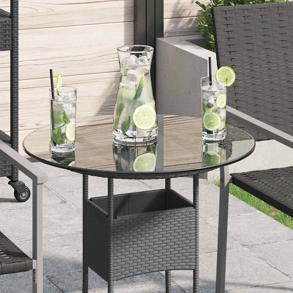 Table Top Black 6 Mm Tempered Glass With Marble Design