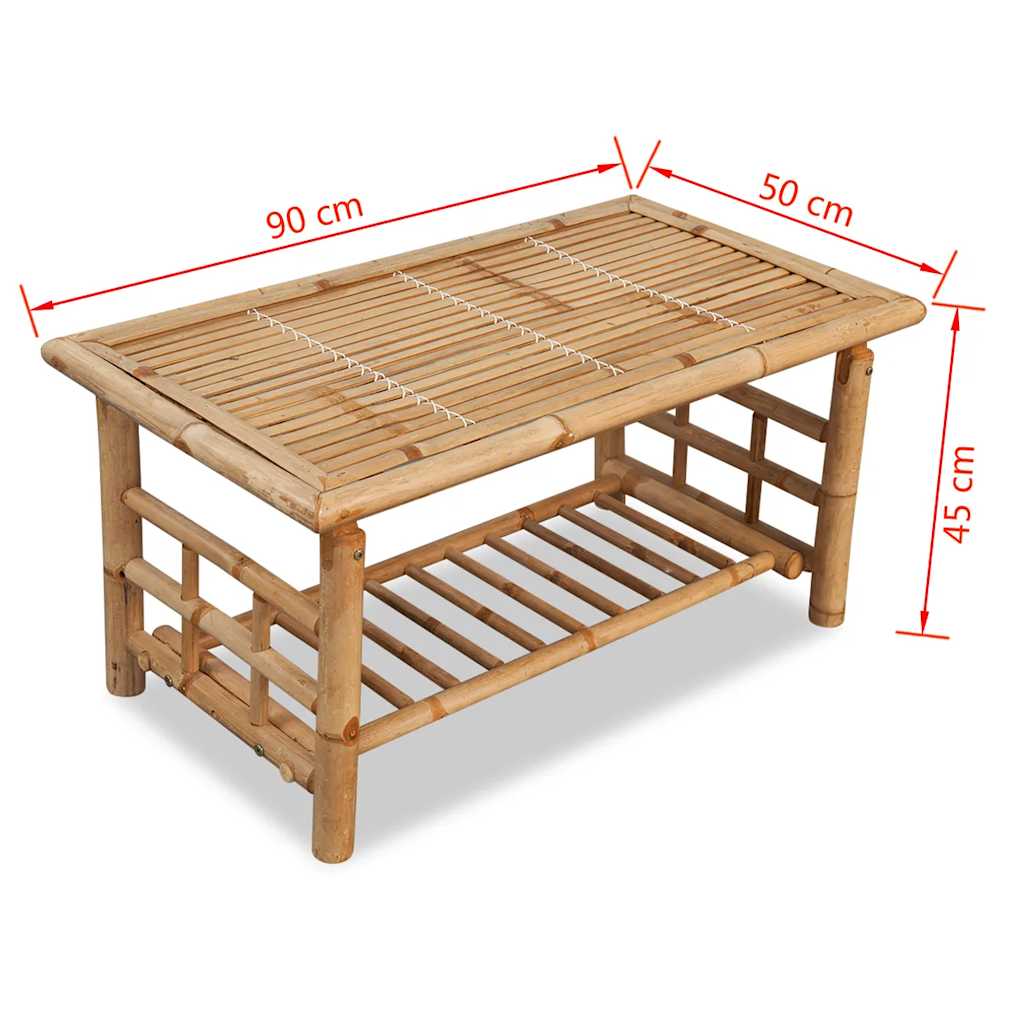 Coffee Table Coffee Table Bamboo Bamboo with a natural finish 110 x 55 x 45 cm 1