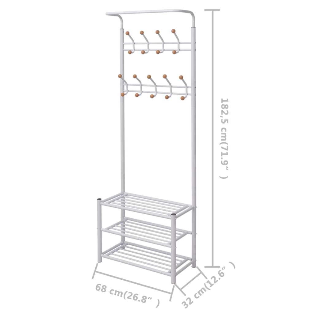 Clothes Rack With Shoe Storage 68X32X182.5 Cm