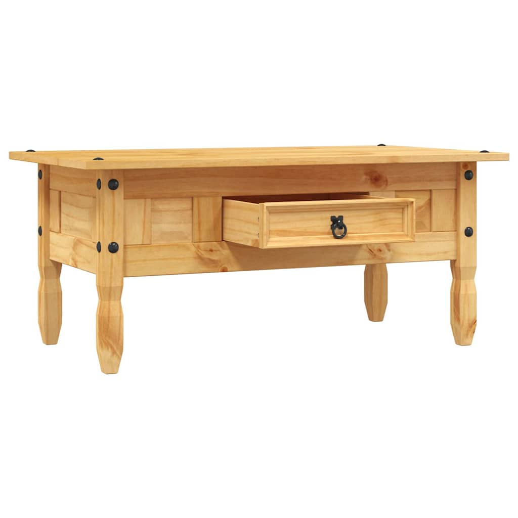 Coffee Table Mexican Pine Corona Range 100X55X44 Cm White Brown Grey 100 Cm Brow