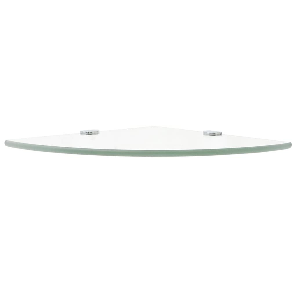 Corner Shelf With Chrome Supports Glass Clear