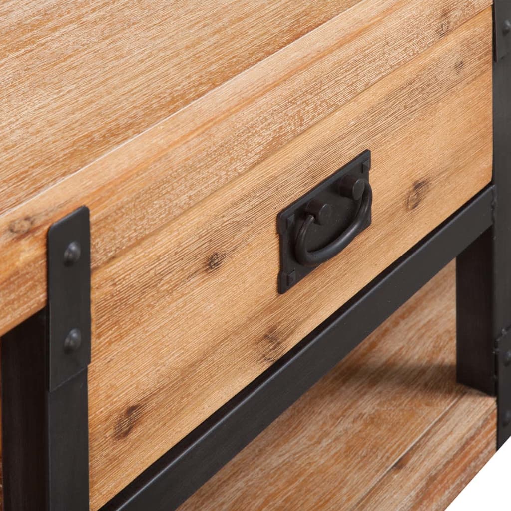 Tv Stand Solid Acacia Wood 140X40X45 Cm