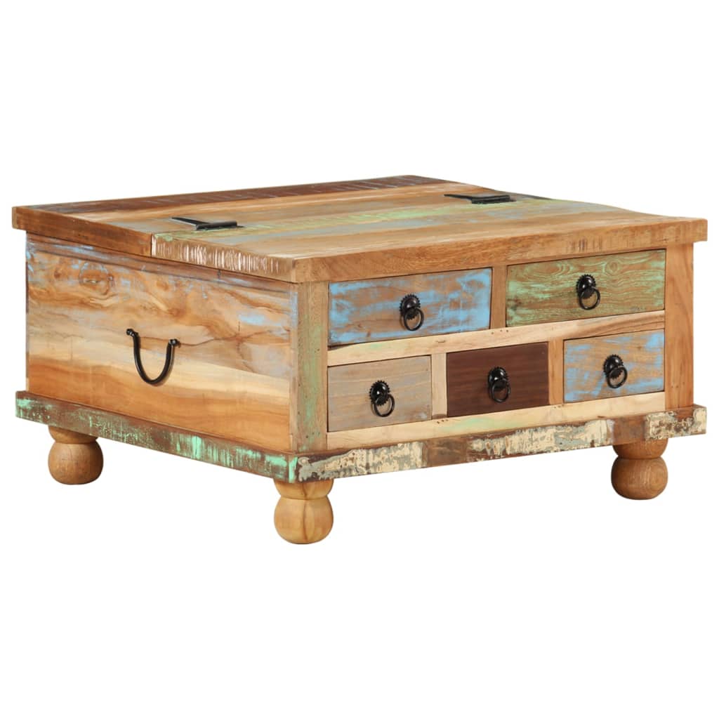 Coffee Table Reclaimed Wood 70X70X38 Cm