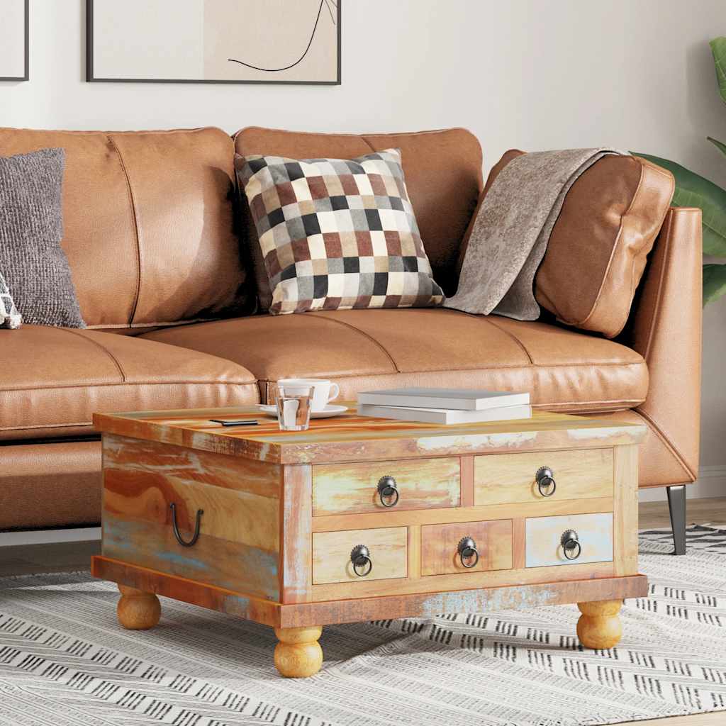 Coffee Table Reclaimed Wood 70X70X38 Cm