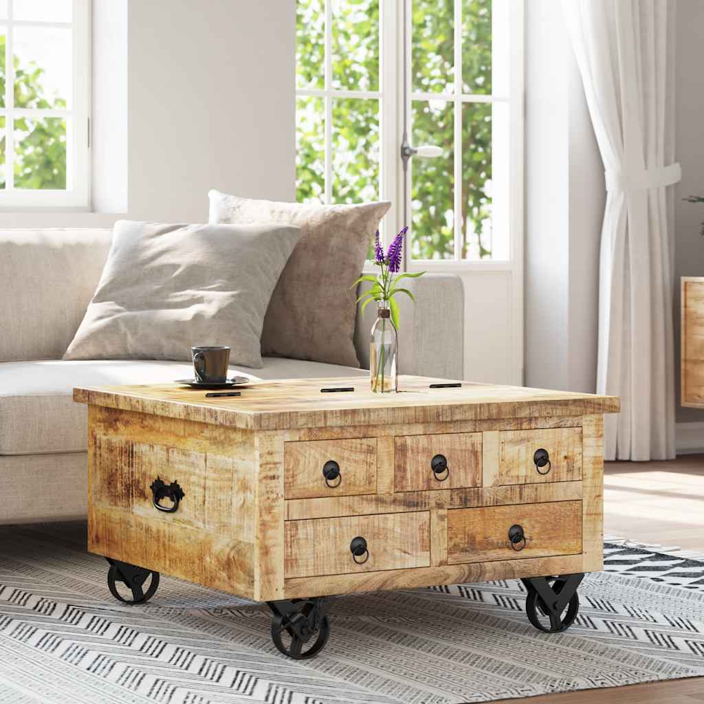 Coffee Table Reclaimed Wood 70X70X38 Cm