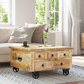 Coffee Table Reclaimed Wood 70X70X38 Cm