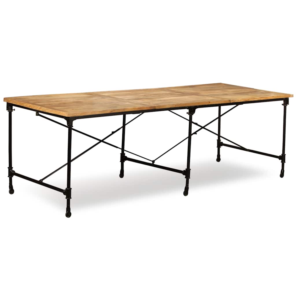Dining Table Solid Mango Wood 180 Cm dark brown multicolour light brown