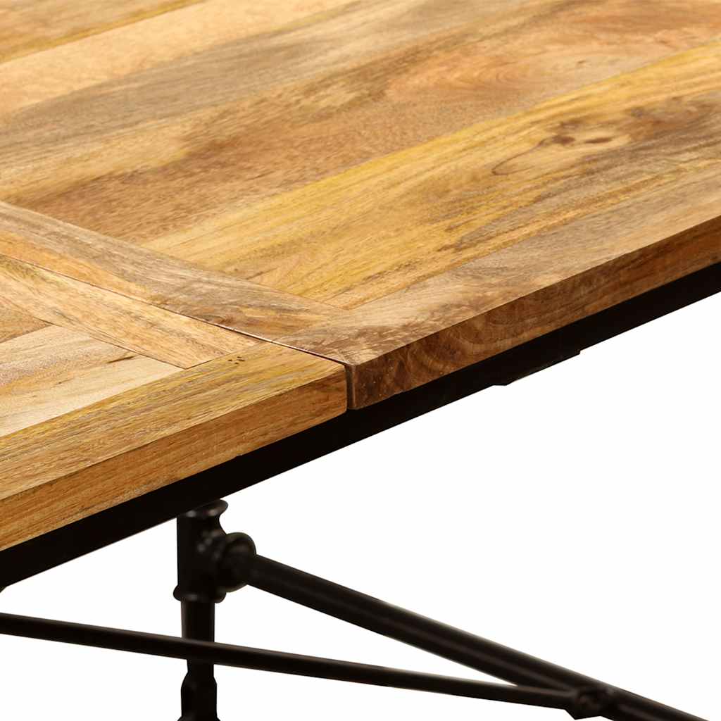 Dining Table Solid Mango Wood 180 Cm dark brown multicolour light brown